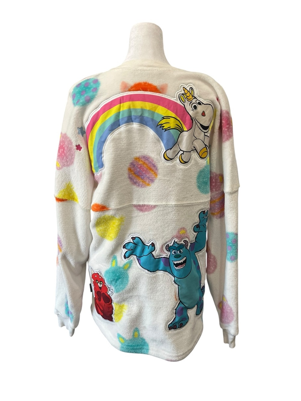 Disney Pixar Fleece Rainbow and Monsters Fleece Spirit Jersey Size Small